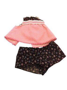 Mattel Baby Come Back Doll Pink Brown Outfit ONLY Shirt Shorts 1976
